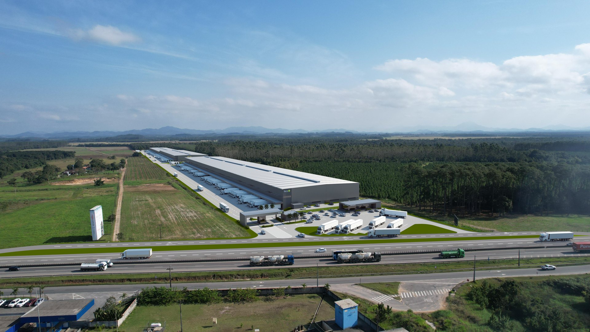 Obra do condomínio logístico em andamento